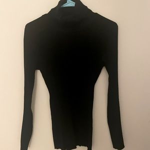 Black ribbed turtle neck sweater